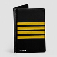 Black Pilot Stripes - Passport Cover