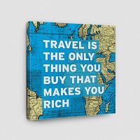 Travel is - World Map - Canvas