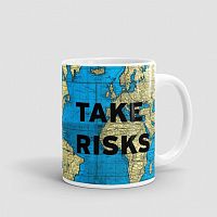 Take Risks - World Map - Mug