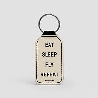 Eat Sleep Fly - Leather Keychain